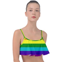 Original 8 Stripes Lgbt Pride Rainbow Flag Frill Bikini Top by yoursparklingshop