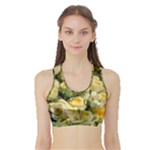 Yellow Roses Sports Bra with Border