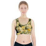 Yellow Roses Sports Bra With Pocket
