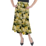 Yellow Roses Midi Mermaid Skirt