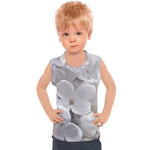 White Floral Kids  Sport Tank Top by Sparkle