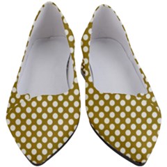 Gold Polka Dots Patterm, Retro Style Dotted Pattern, Classic White Circles Women s Block Heels  by Casemiro
