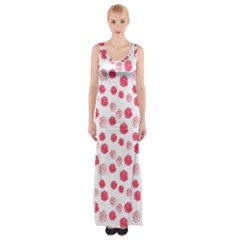 Watercolor Hand Drawn Roses Pattern1 Thigh Split Maxi Dress by TastefulDesigns