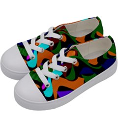 Trippy Paint Splash, Asymmetric Dotted Camo In Saturated Colors Kids  Low Top Canvas Sneakers by Casemiro