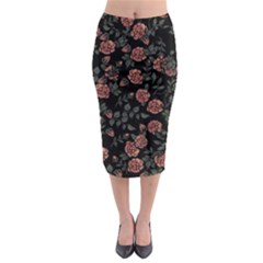 Dusty Roses Midi Pencil Skirt by BubbSnugg
