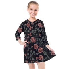 Dusty Roses Kids  Quarter Sleeve Shirt Dress by BubbSnugg