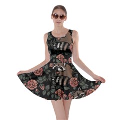 Raccoon Floral Skater Dress by BubbSnugg
