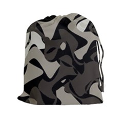 Trippy Sepia Paint Splash, Brown, Army Style Camo, Dotted Abstract Pattern Drawstring Pouch (2xl) by Casemiro