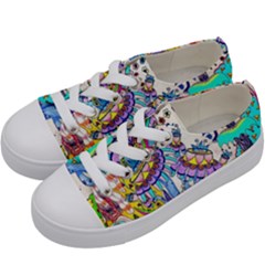 Mountain Abstract Kids  Low Top Canvas Sneakers by okhismakingart