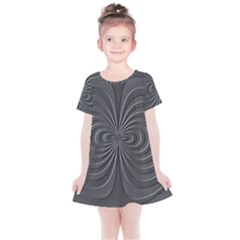 Abstract Metallic Spirals, Silver Color, Dark Grey, Graphite Colour Kids  Simple Cotton Dress by Casemiro