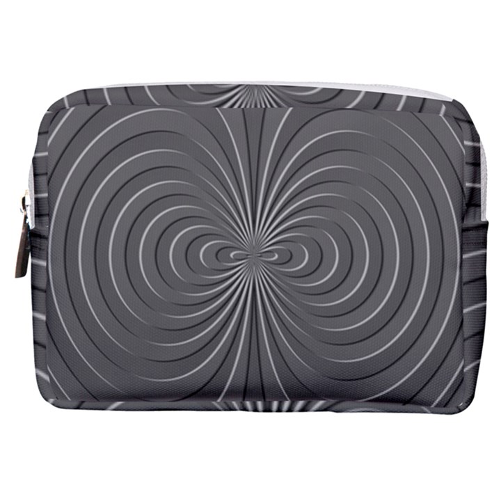 Abstract metallic spirals, silver color, dark grey, graphite colour Make Up Pouch (Medium)