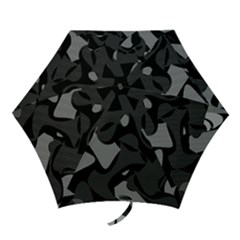 Trippy, Asymmetric Black And White, Paint Splash, Brown, Army Style Camo, Dotted Abstract Pattern Mini Folding Umbrellas by Casemiro
