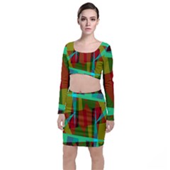 Rainbow Colors Palette Mix, Abstract Triangles, Asymmetric Pattern Top And Skirt Sets by Casemiro