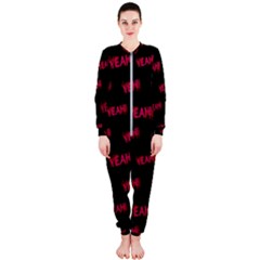 Yeah Word Motif Print Pattern Onepiece Jumpsuit (ladies)  by dflcprintsclothing