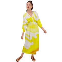 Golden Yellow Rose Grecian Style  Maxi Dress by Janetaudreywilson