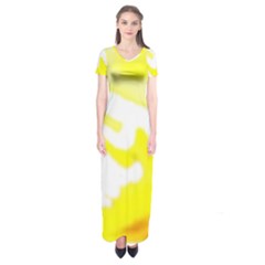 Golden Yellow Rose Short Sleeve Maxi Dress by Janetaudreywilson