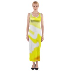 Golden Yellow Rose Fitted Maxi Dress by Janetaudreywilson