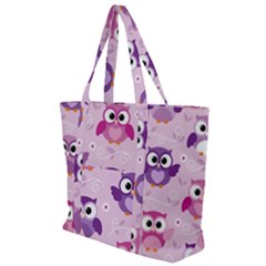 Seamless Cute Colourfull Owl Kids Pattern Zip Up Canvas Bag by Amaryn4rt
