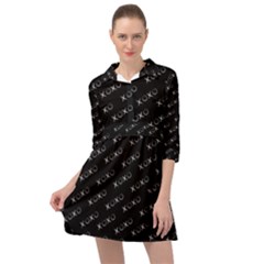 Xoxo Black And White Pattern, Kisses And Love Geometric Theme Mini Skater Shirt Dress by Casemiro