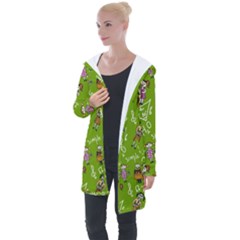 Seamless Pattern With Kids Longline Hooded Cardigan by Amaryn4rt