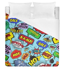 Comic Bubbles Seamless Pattern Duvet Cover (queen Size) by Amaryn4rt