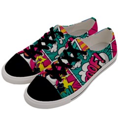 Comic Colorful Seamless Pattern Men s Low Top Canvas Sneakers by Amaryn4rt