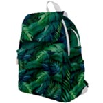 Tropical Green Leaves Background Top Flap Backpack