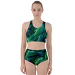 Tropical Green Leaves Background Racer Back Bikini Set