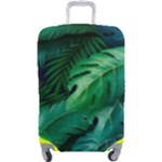 Tropical Green Leaves Background Luggage Cover (Large)
