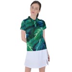 Tropical Green Leaves Background Women s Polo Tee