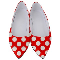 Large White Polka Dots Pattern, Retro Style, Pinup Pattern Women s Low Heels by Casemiro