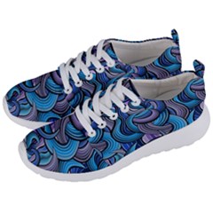 Blue Swirl Pattern Men s Lightweight Sports Shoes by designsbymallika