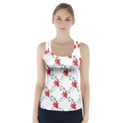 Poppies Pattern, Poppy Flower Symetric Theme, Floral Design Racer Back Sports Top by Casemiro