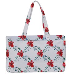 Poppies Pattern, Poppy Flower Symetric Theme, Floral Design Canvas Work Bag by Casemiro