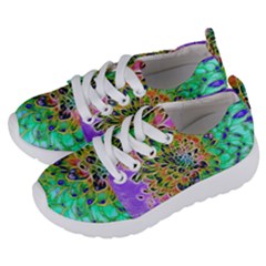 Peacock Chrysanthemum Kids  Lightweight Sports Shoes by bloomingvinedesign