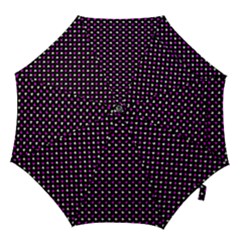 White And Pink Hearts At Black, Vector Handrawn Hearts Pattern Hook Handle Umbrellas (medium) by Casemiro