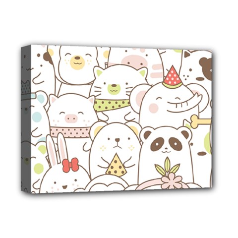 Cute-baby-animals-seamless-pattern Deluxe Canvas 16  X 12  (stretched) 