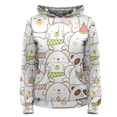 Cute-baby-animals-seamless-pattern Women s Pullover Hoodie
