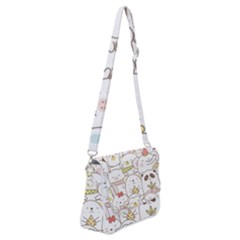 Cute-baby-animals-seamless-pattern Shoulder Bag With Back Zipper
