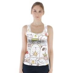 Cute-baby-animals-seamless-pattern Racer Back Sports Top