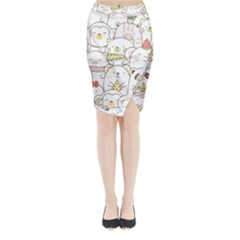 Cute-baby-animals-seamless-pattern Midi Wrap Pencil Skirt