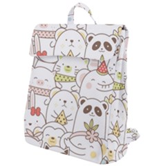 Cute-baby-animals-seamless-pattern Flap Top Backpack