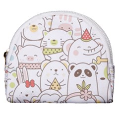 Cute-baby-animals-seamless-pattern Horseshoe Style Canvas Pouch