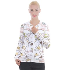 Cute-baby-animals-seamless-pattern Casual Zip Up Jacket