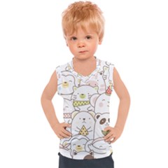 Cute-baby-animals-seamless-pattern Kids  Sport Tank Top
