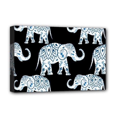Elephant-pattern-background Deluxe Canvas 18  X 12  (stretched) by Sobalvarro