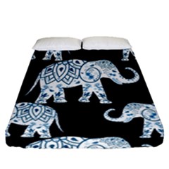 Elephant-pattern-background Fitted Sheet (queen Size) by Sobalvarro