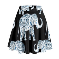 Elephant-pattern-background High Waist Skirt by Sobalvarro