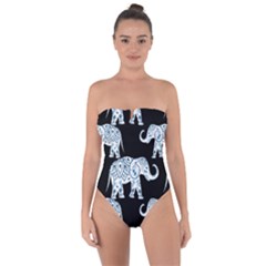 Elephant-pattern-background Tie Back One Piece Swimsuit by Sobalvarro