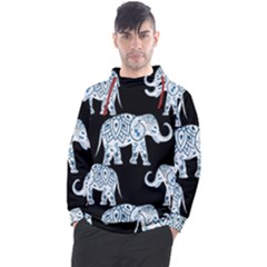 Elephant-pattern-background Men s Pullover Hoodie by Sobalvarro